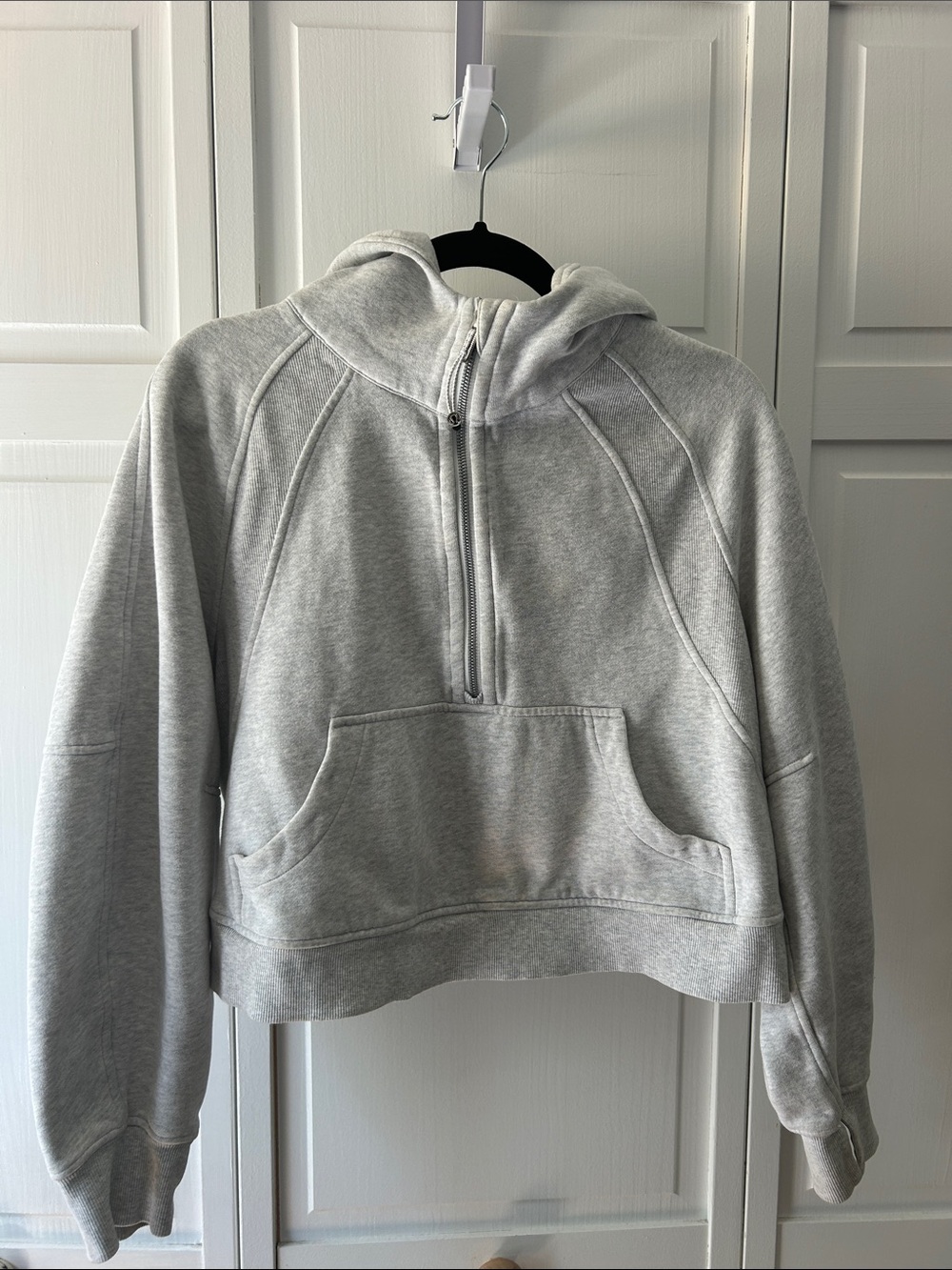 lululemon athletica scuba Light Gray Half-Zip Hooded Sweatshirt